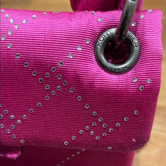 Kurt Geiger Kensington Fuchsia Pink Mini Bag Purse Head With Rhinestones - Picture 7 of 10